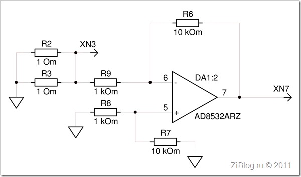 ЗУ-NiMH Схема измерения тока на ОУ